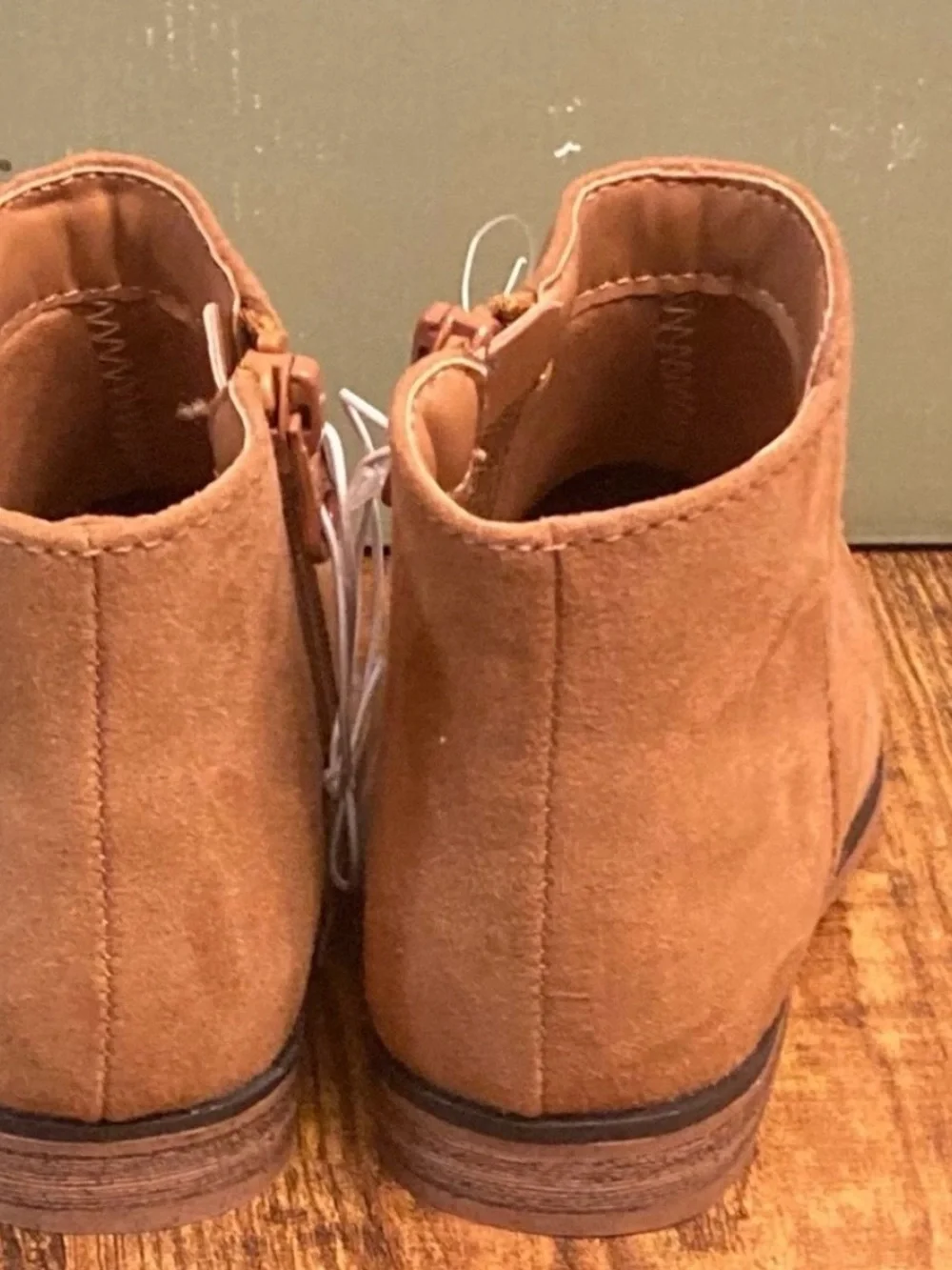 Cat & Jack Toddler Penelope Zipper Boots Cognac brown Size 8T  new